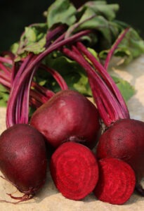'Detroit Dark Red' beets and beet slices from Seed Savers Exchange