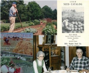 A collage of images of people, gardens, and magazine covers