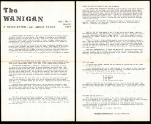 The first two pages of the Wanigan newsletter, March 1977
