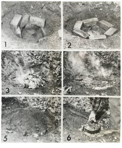 A series of photos demonstrating how to build John Withee's bean hole.