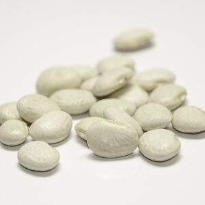 A cluster of white lima beans